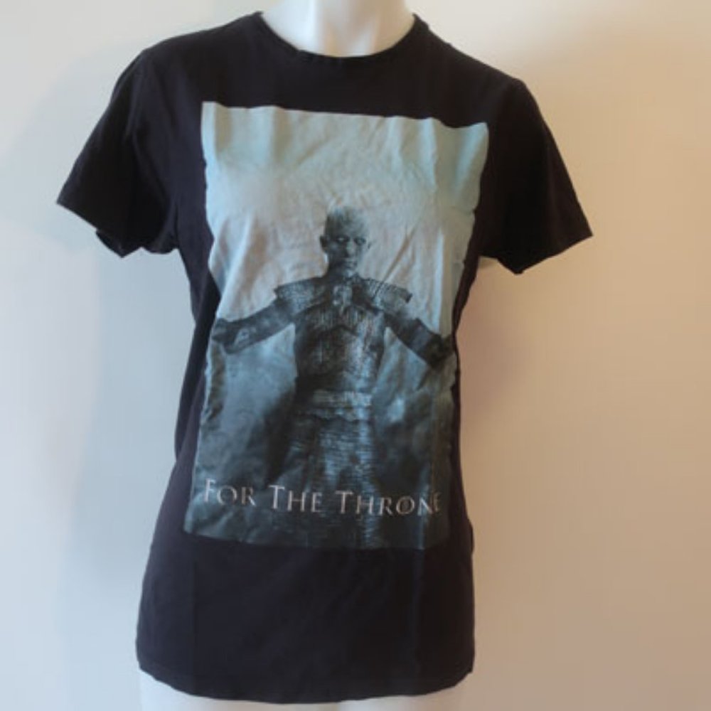 Womens HBO Game of Thrones Black Crewneck Pullover T-Shirt M *